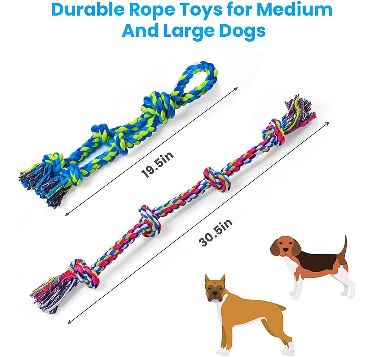 Dog Rope Toy Aggressive Chewers - Прочные веревочные игрушки для собак крупных