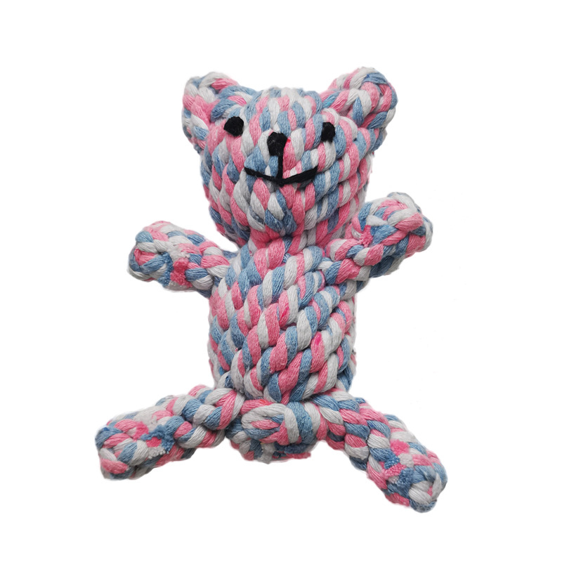 Interactive Squeaky Plush Dog Toy - Хлопковая веревка для животных, имитирующая слона,